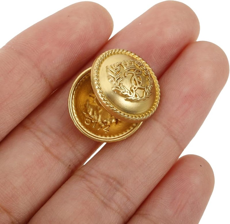 Safigle 20pcs Antique Gold Metal Sewing Buttons Crown Design For Coats Jackets - Image 4